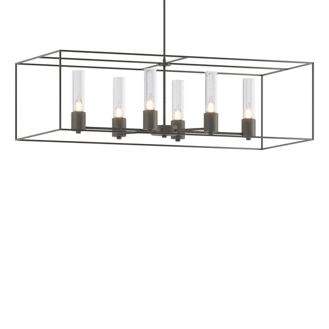 Hubbardton Forge 2018 Natural Iron Dark Smoke Seeded Clear Glass (II) Multi Portico Pendant