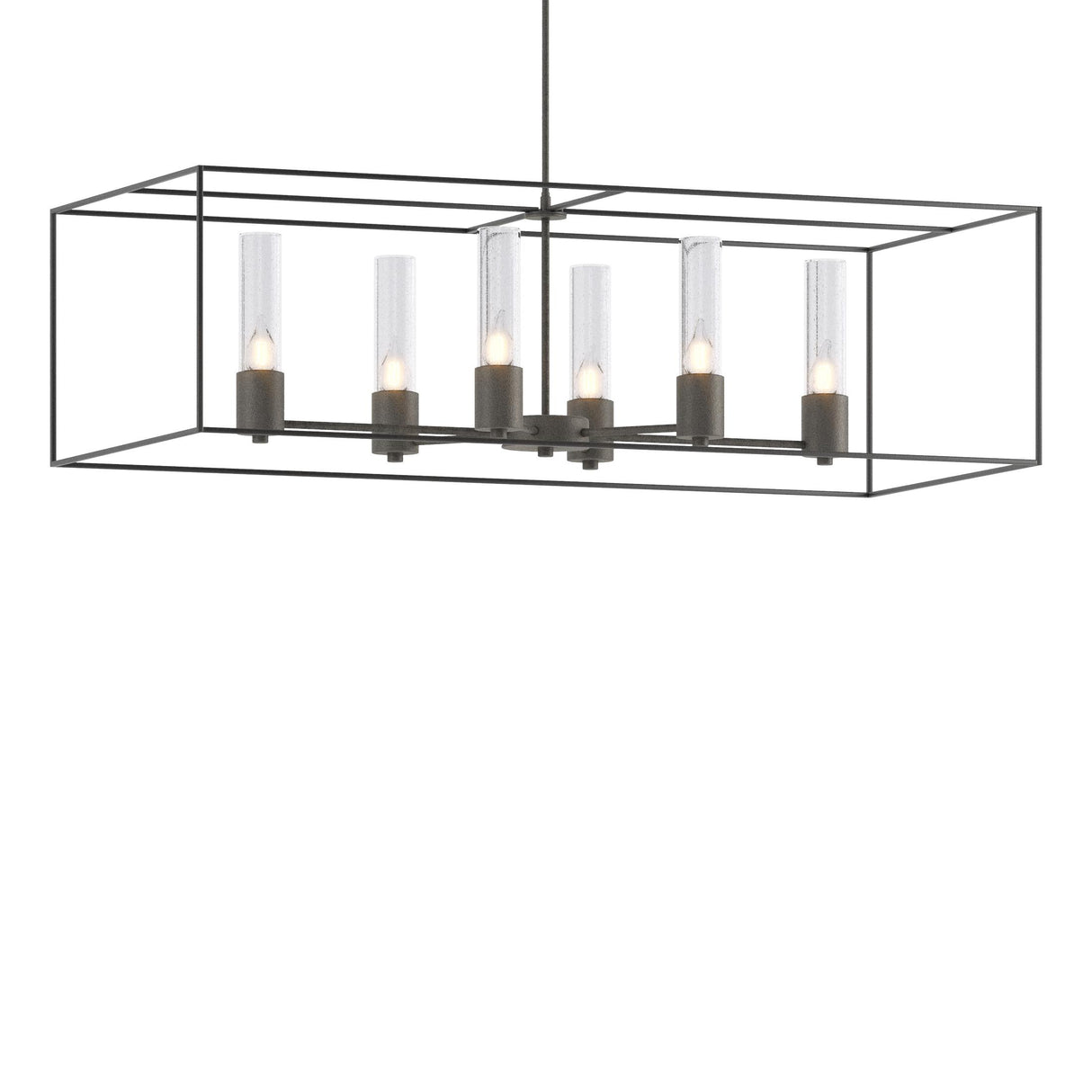 Hubbardton Forge 2018 Natural Iron Black Seeded Clear Glass (II) Multi Portico Pendant