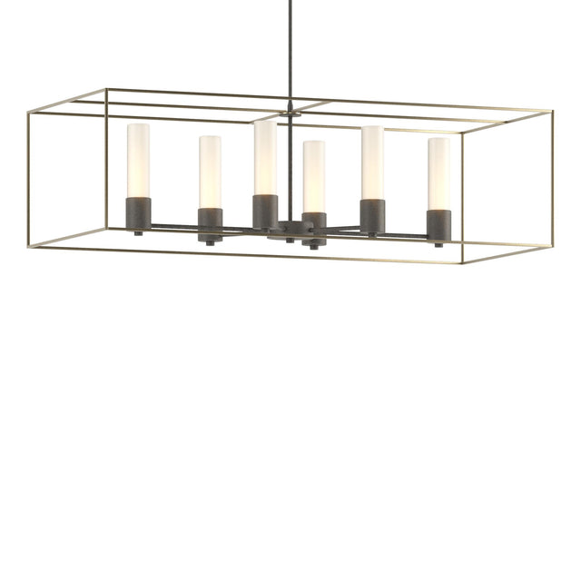 Hubbardton Forge 2018 Natural Iron Soft Gold Opal Glass (GG) Multi Portico Pendant