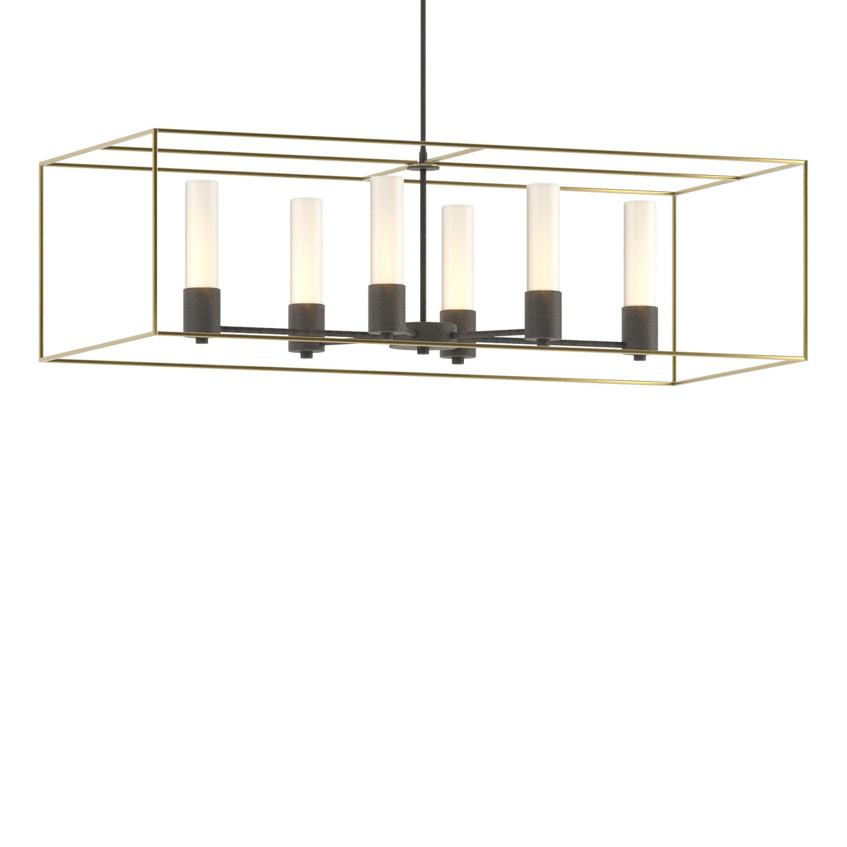 Hubbardton Forge 2018 Natural Iron Modern Brass Opal Glass (GG) Multi Portico Pendant