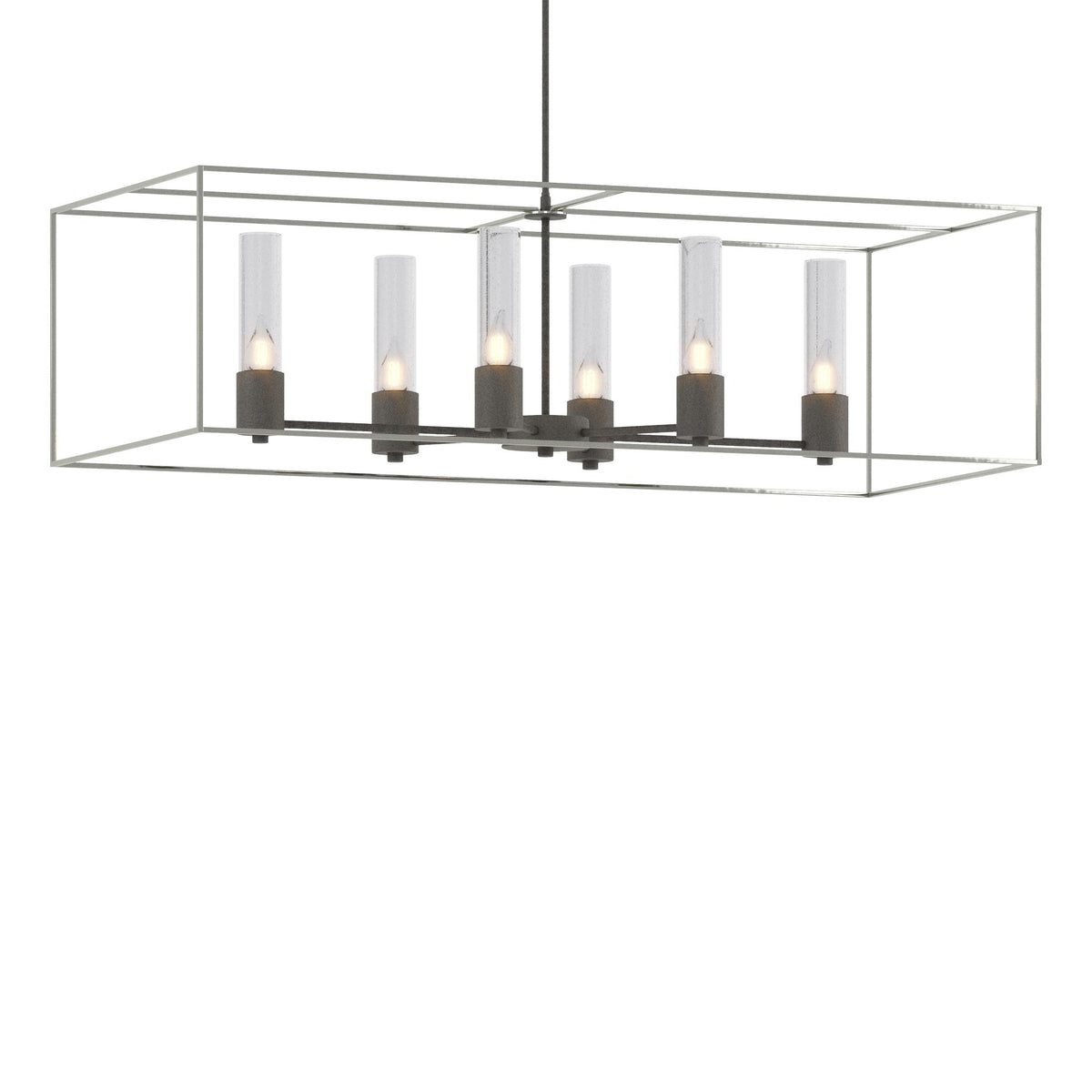 Hubbardton Forge 2018 Natural Iron Sterling Seeded Clear Glass (II) Multi Portico Pendant