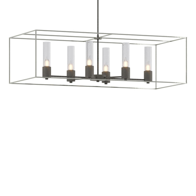 Hubbardton Forge 2018 Natural Iron Sterling Seeded Clear Glass (II) Multi Portico Pendant