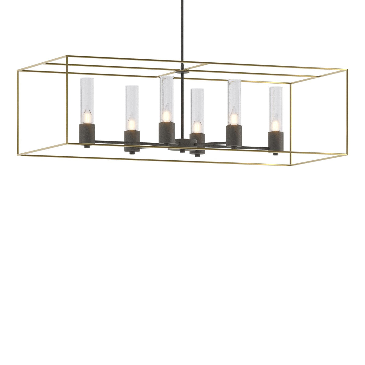 Hubbardton Forge 2018 Natural Iron Modern Brass Seeded Clear Glass (II) Multi Portico Pendant