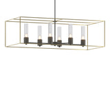 Hubbardton Forge 2018 Natural Iron Modern Brass Seeded Clear Glass (II) Multi Portico Pendant