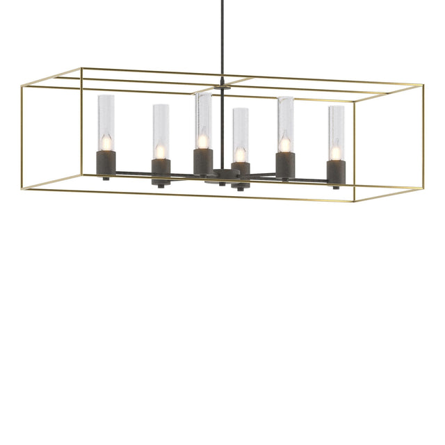 Hubbardton Forge 2018 Natural Iron Modern Brass Seeded Clear Glass (II) Multi Portico Pendant
