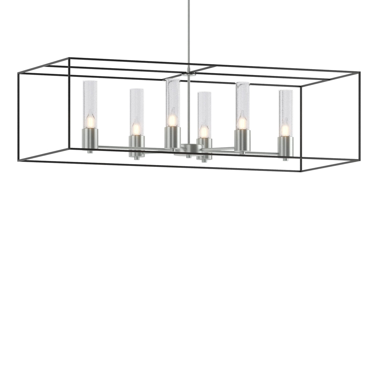 Hubbardton Forge 2018 Vintage Platinum Black Seeded Clear Glass (II) Multi Portico Pendant