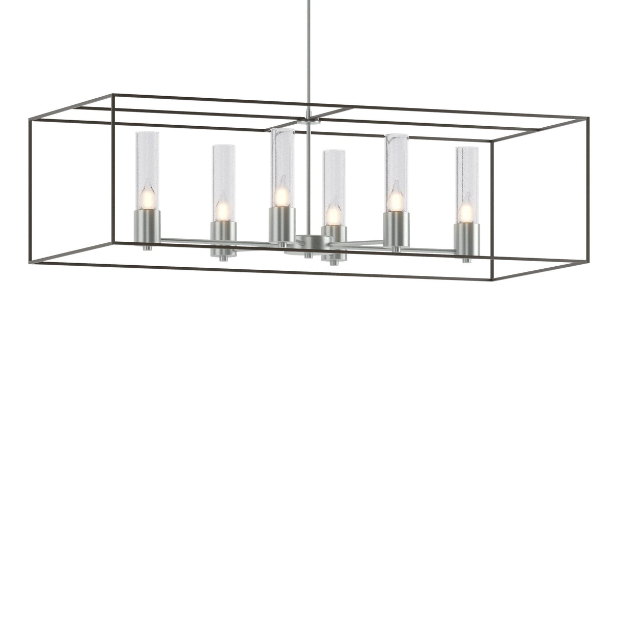 Hubbardton Forge 2018 Vintage Platinum Dark Smoke Seeded Clear Glass (II) Multi Portico Pendant