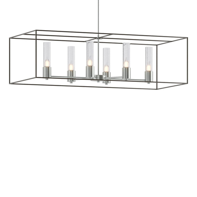 Hubbardton Forge 2018 Vintage Platinum Dark Smoke Seeded Clear Glass (II) Multi Portico Pendant