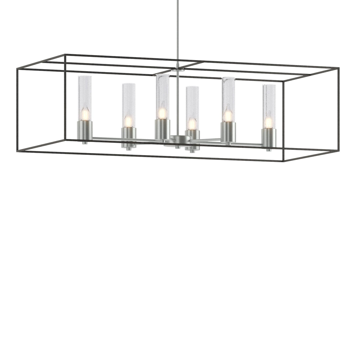 Hubbardton Forge 2018 Vintage Platinum Natural Iron Seeded Clear Glass (II) Multi Portico Pendant