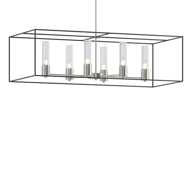 Hubbardton Forge 2018 Vintage Platinum Natural Iron Seeded Clear Glass (II) Multi Portico Pendant
