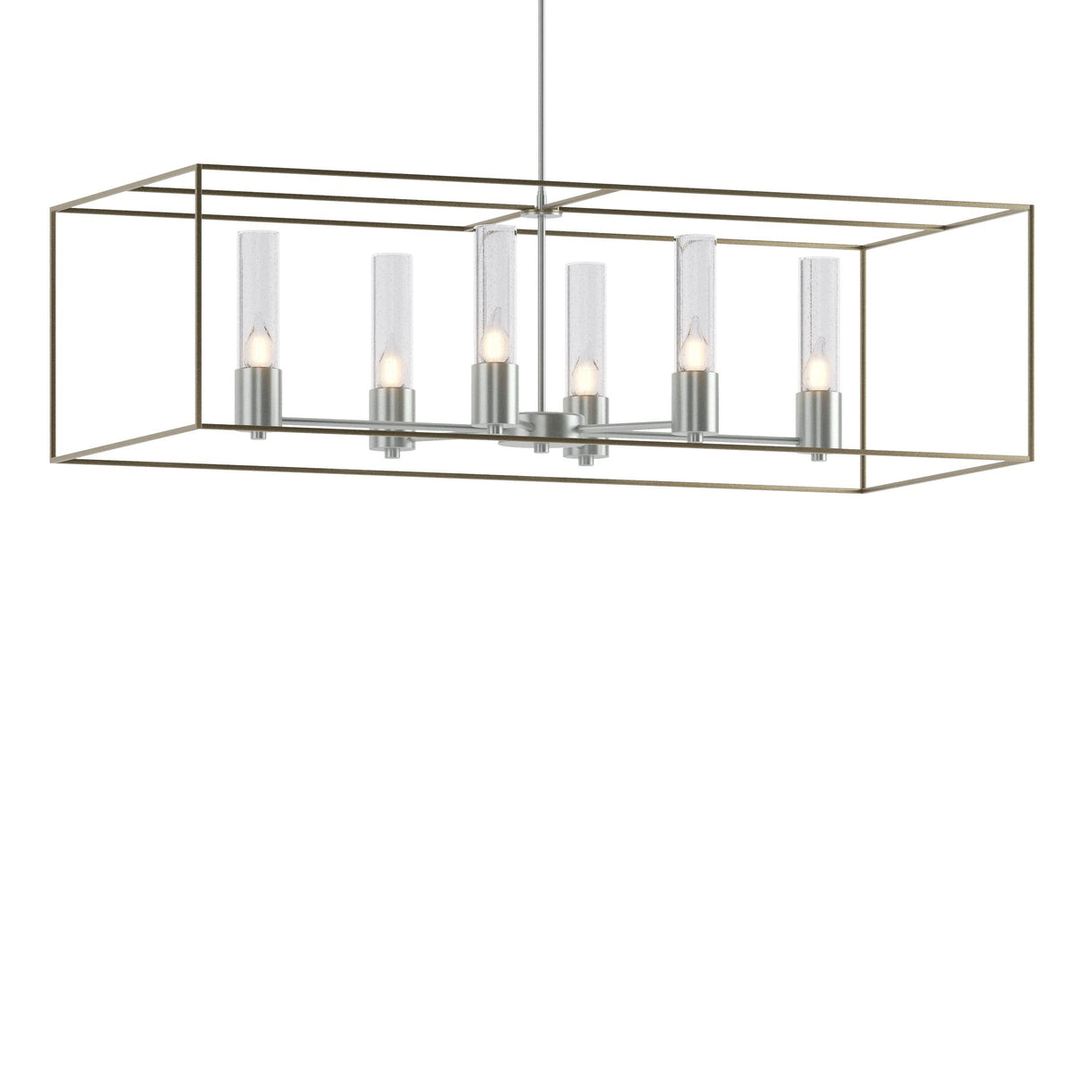 Hubbardton Forge 2018 Vintage Platinum Soft Gold Seeded Clear Glass (II) Multi Portico Pendant