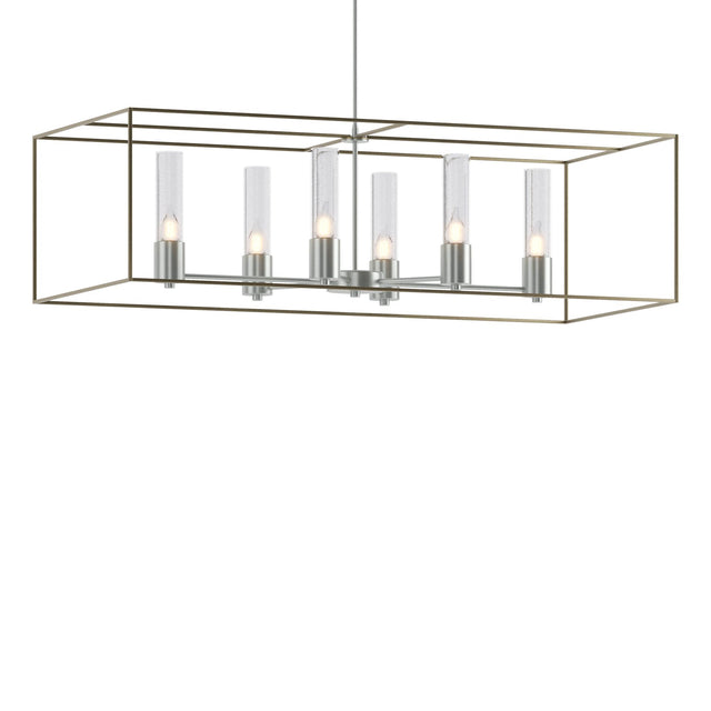 Hubbardton Forge 2018 Vintage Platinum Soft Gold Seeded Clear Glass (II) Multi Portico Pendant
