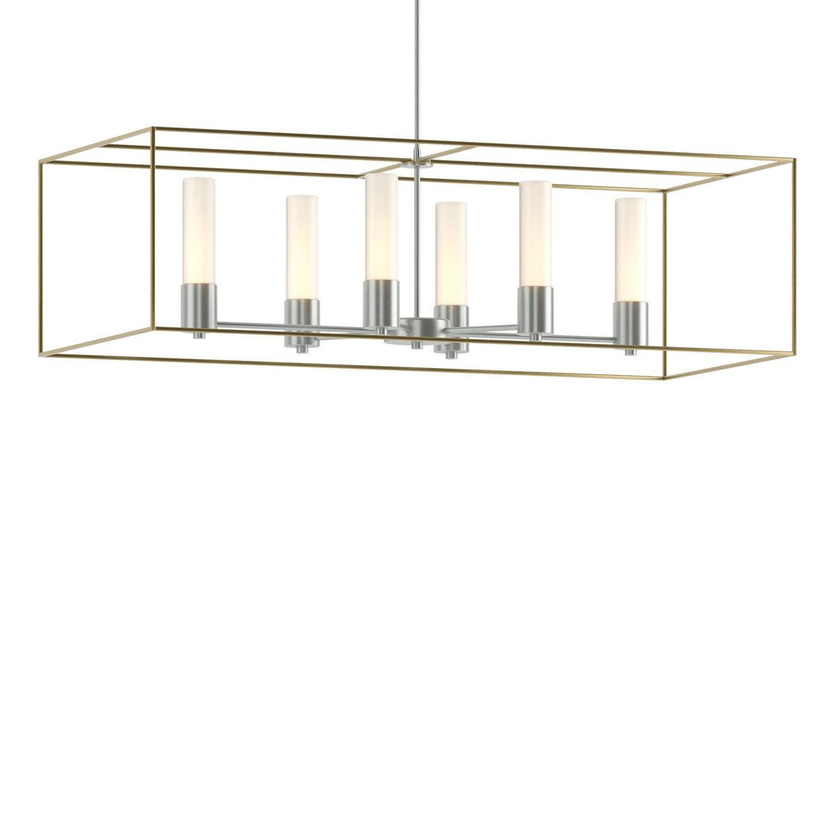 Hubbardton Forge 2018 Vintage Platinum Modern Brass Opal Glass (GG) Multi Portico Pendant