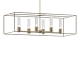 Hubbardton Forge 2018 Soft Gold Bronze Seeded Clear Glass (II) Multi Portico Pendant