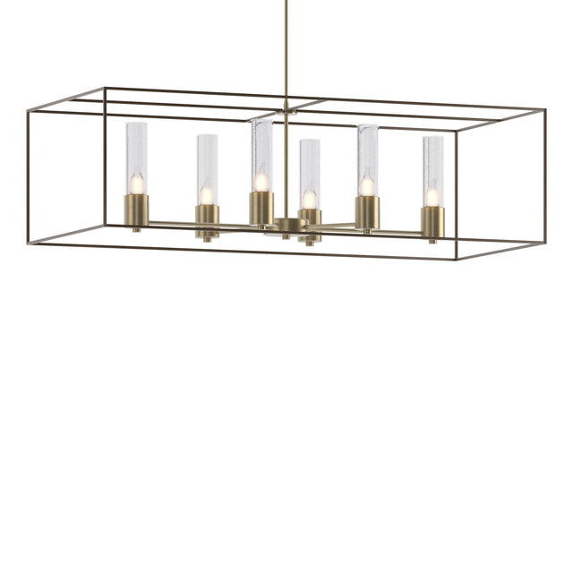 Hubbardton Forge 2018 Soft Gold Bronze Seeded Clear Glass (II) Multi Portico Pendant