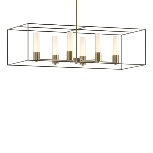 Hubbardton Forge 2018 Soft Gold Dark Smoke Opal Glass (GG) Multi Portico Pendant