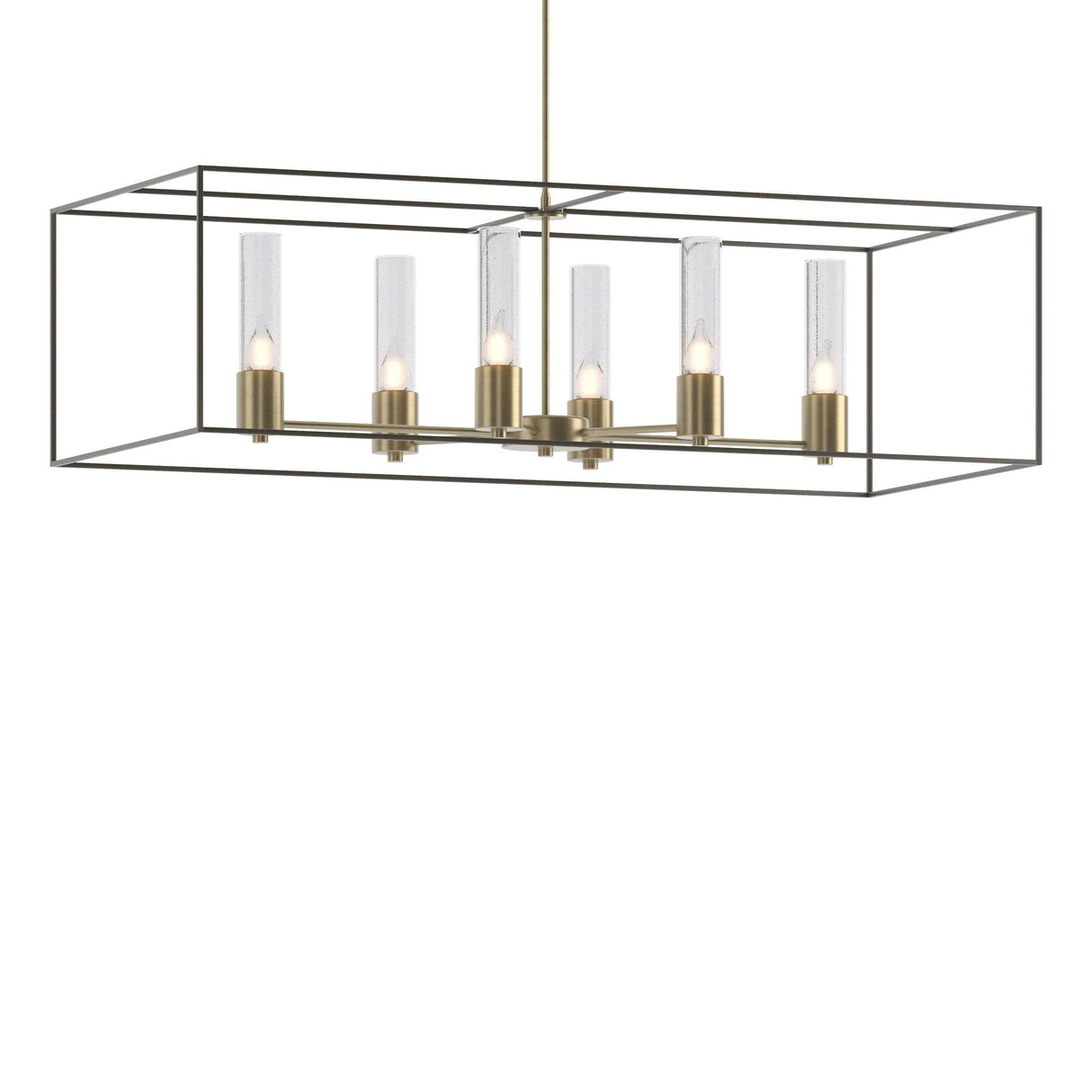 Hubbardton Forge 2018 Soft Gold Dark Smoke Seeded Clear Glass (II) Multi Portico Pendant