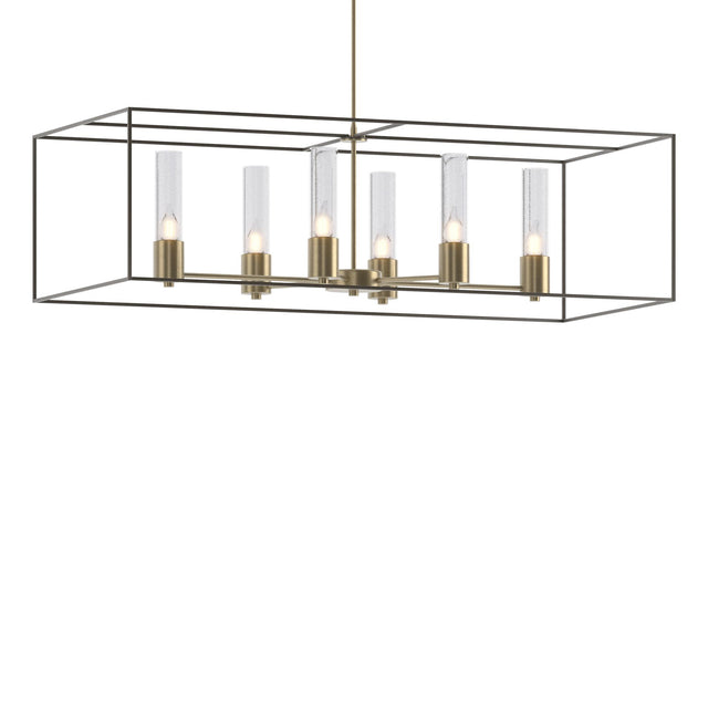 Hubbardton Forge 2018 Soft Gold Dark Smoke Seeded Clear Glass (II) Multi Portico Pendant