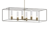 Hubbardton Forge 2018 Soft Gold Oil Rubbed Bronze Seeded Clear Glass (II) Multi Portico Pendant