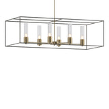 Hubbardton Forge 2018 Soft Gold Natural Iron Seeded Clear Glass (II) Multi Portico Pendant