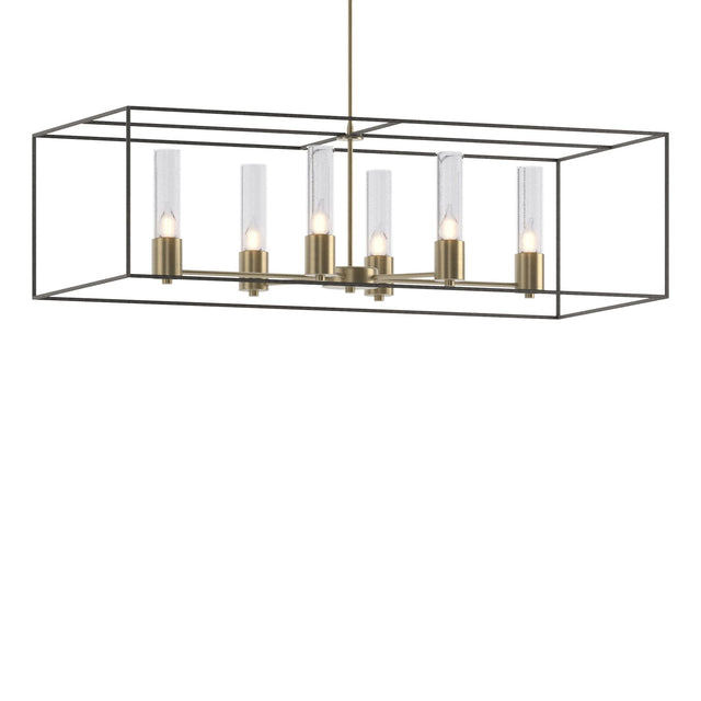 Hubbardton Forge 2018 Soft Gold Natural Iron Seeded Clear Glass (II) Multi Portico Pendant