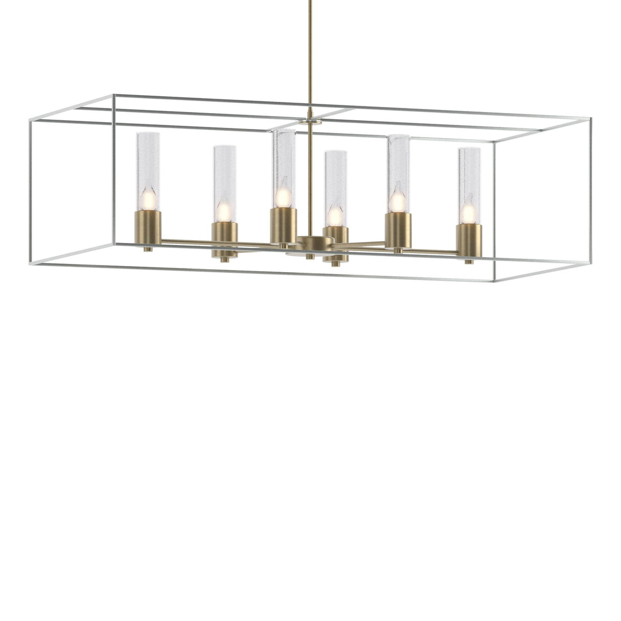 Hubbardton Forge 2018 Soft Gold Vintage Platinum Seeded Clear Glass (II) Multi Portico Pendant