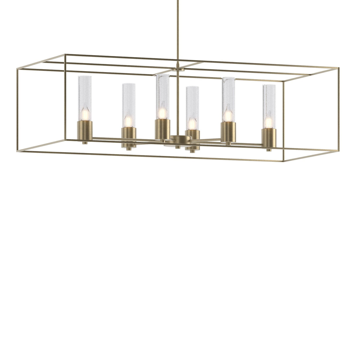 Hubbardton Forge 2018 Soft Gold Soft Gold Seeded Clear Glass (II) Multi Portico Pendant