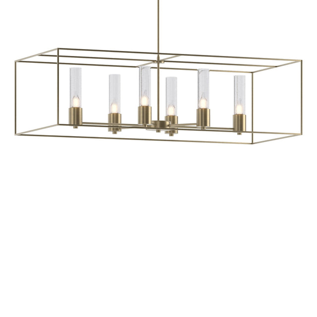 Hubbardton Forge 2018 Soft Gold Soft Gold Seeded Clear Glass (II) Multi Portico Pendant