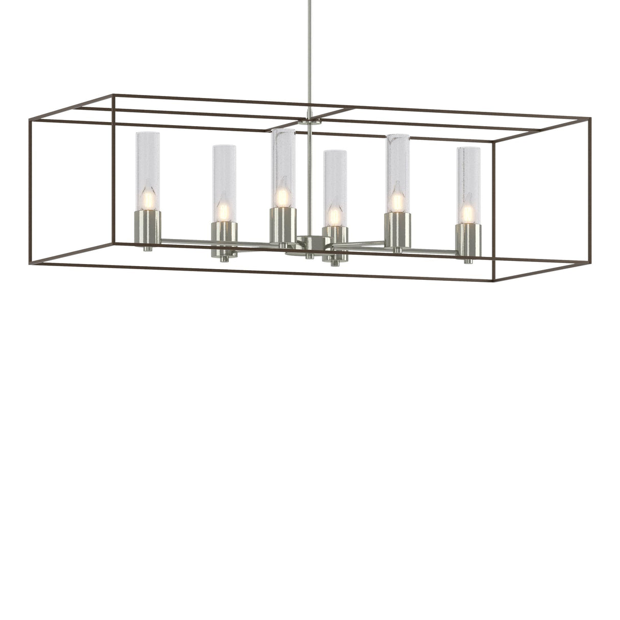 Hubbardton Forge 2018 Sterling Bronze Seeded Clear Glass (II) Multi Portico Pendant