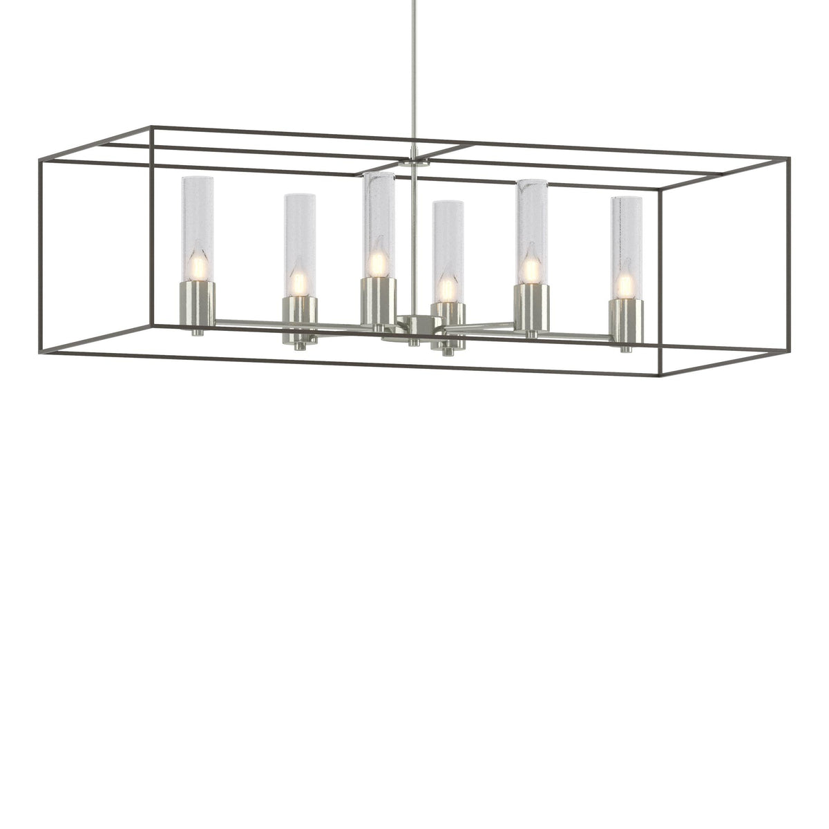 Hubbardton Forge 2018 Sterling Dark Smoke Seeded Clear Glass (II) Multi Portico Pendant