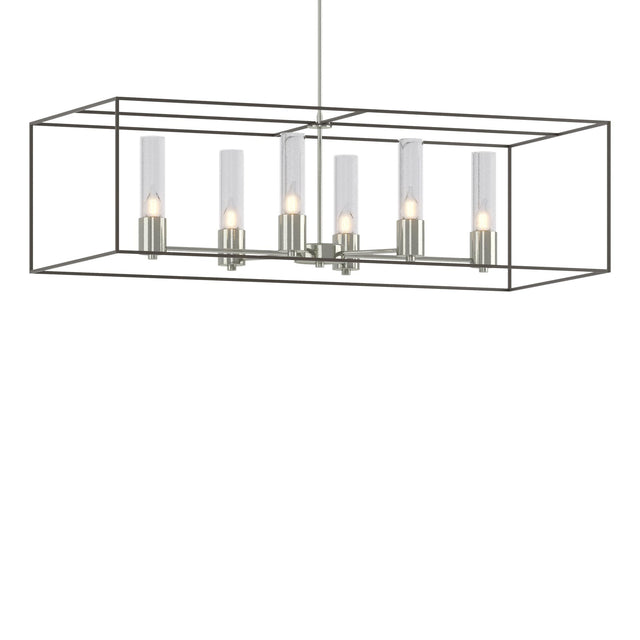 Hubbardton Forge 2018 Sterling Dark Smoke Seeded Clear Glass (II) Multi Portico Pendant