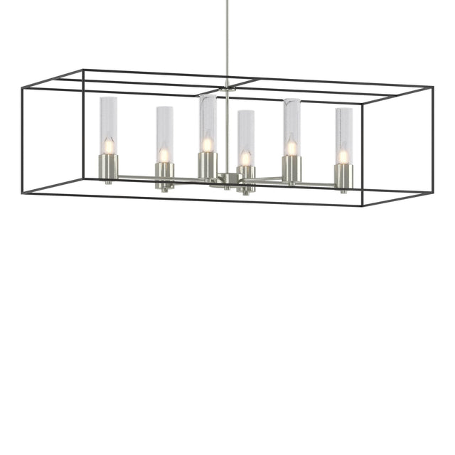 Hubbardton Forge 2018 Sterling Black Seeded Clear Glass (II) Multi Portico Pendant