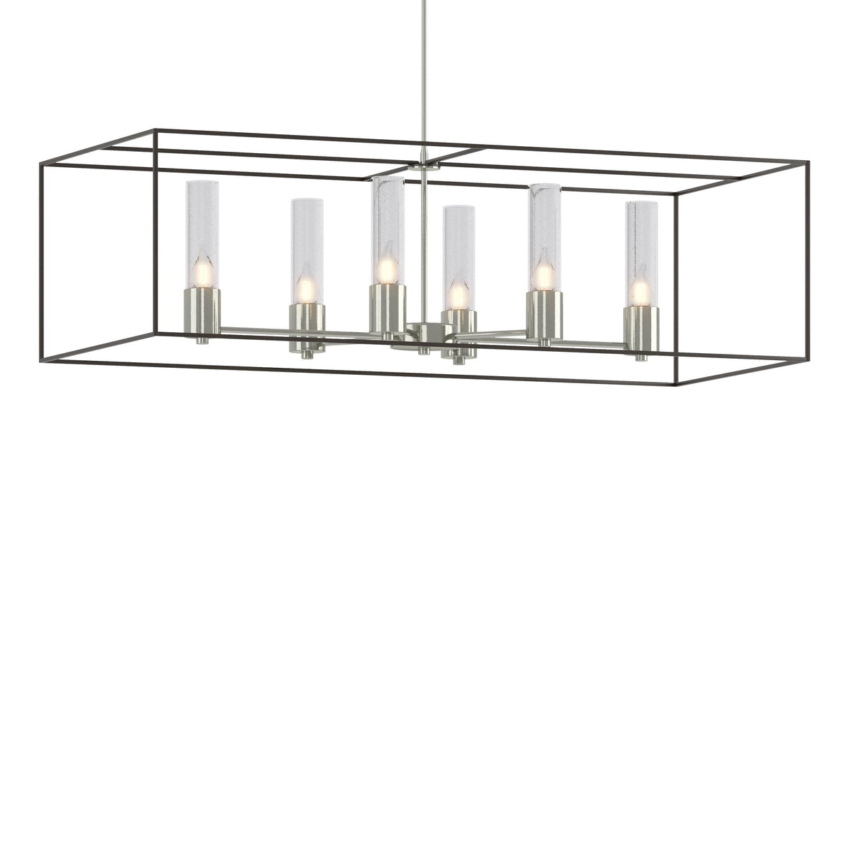 Hubbardton Forge 2018 Sterling Oil Rubbed Bronze Seeded Clear Glass (II) Multi Portico Pendant
