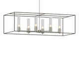 Hubbardton Forge 2018 Sterling Natural Iron Seeded Clear Glass (II) Multi Portico Pendant