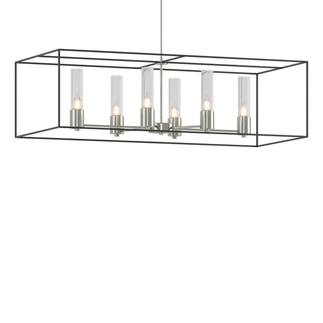 Hubbardton Forge 2018 Sterling Natural Iron Seeded Clear Glass (II) Multi Portico Pendant