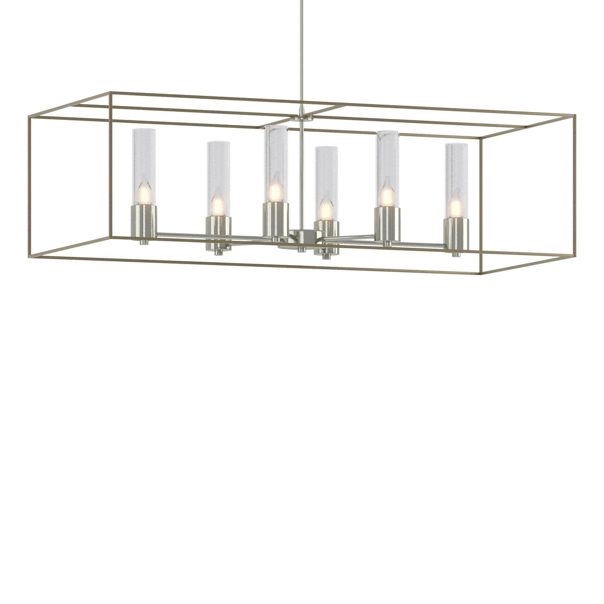 Hubbardton Forge 2018 Sterling Soft Gold Seeded Clear Glass (II) Multi Portico Pendant