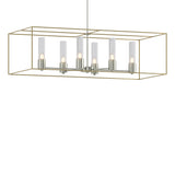 Hubbardton Forge 2018 Sterling Modern Brass Seeded Clear Glass (II) Multi Portico Pendant
