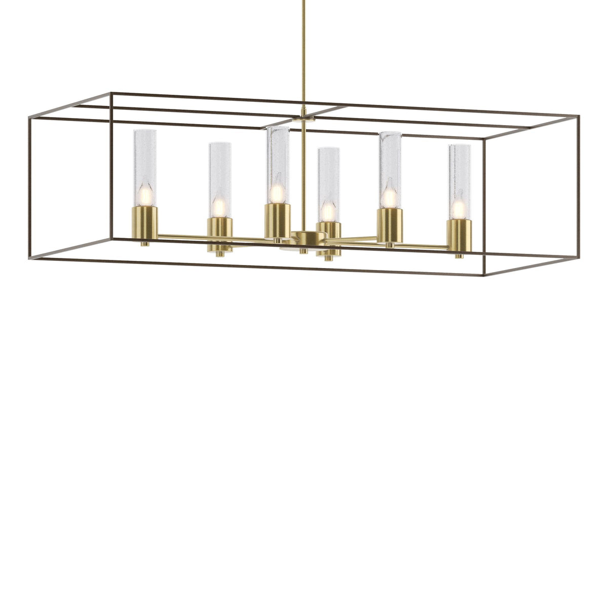 Hubbardton Forge 2018 Modern Brass Bronze Seeded Clear Glass (II) Multi Portico Pendant