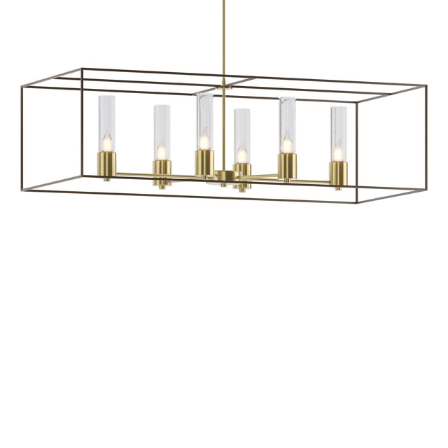 Hubbardton Forge 2018 Modern Brass Bronze Seeded Clear Glass (II) Multi Portico Pendant