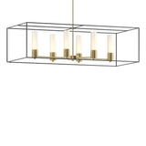 Hubbardton Forge 2018 Modern Brass Black Opal Glass (GG) Multi Portico Pendant