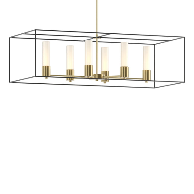 Hubbardton Forge 2018 Modern Brass Black Opal Glass (GG) Multi Portico Pendant