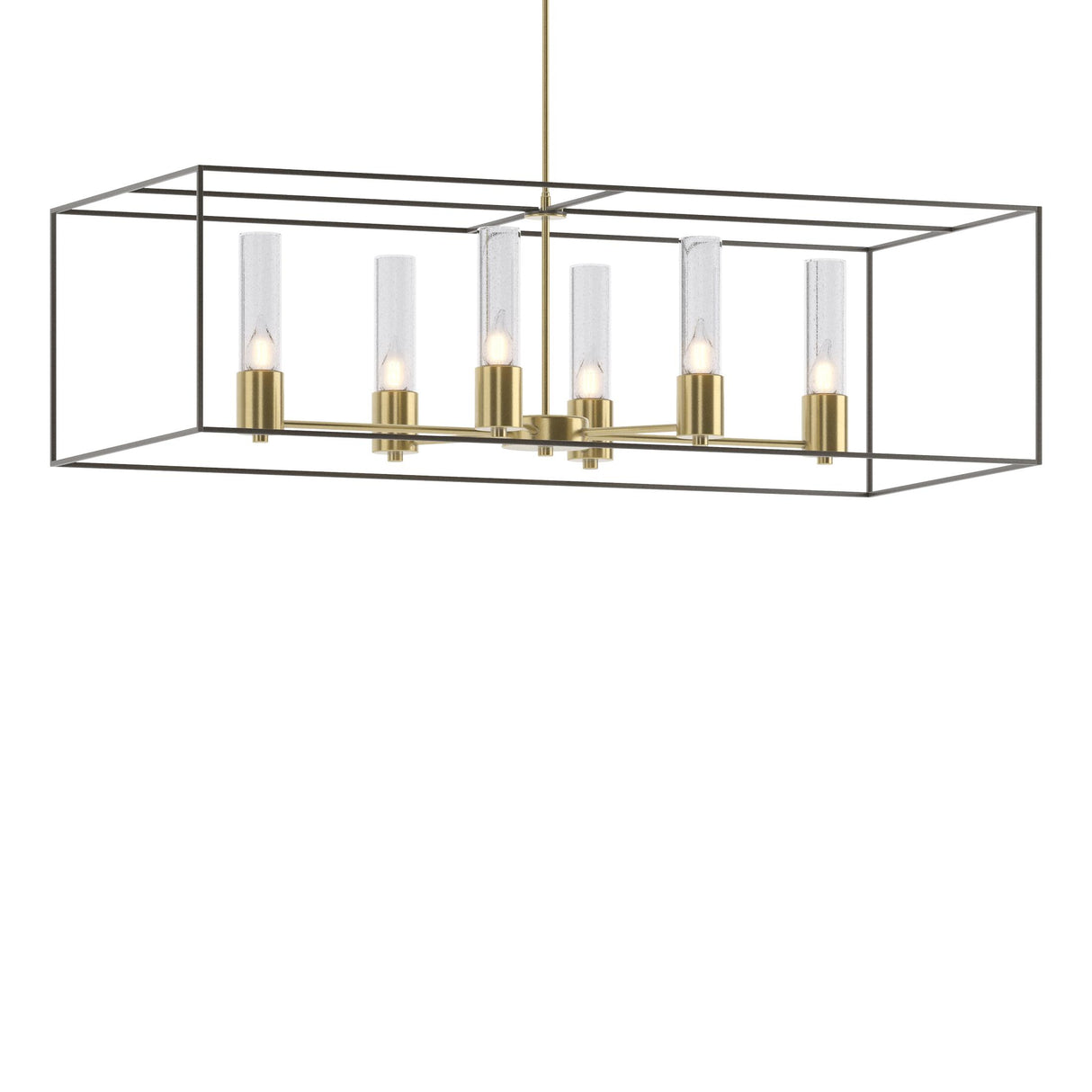 Hubbardton Forge 2018 Modern Brass Dark Smoke Seeded Clear Glass (II) Multi Portico Pendant
