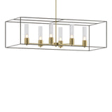 Hubbardton Forge 2018 Modern Brass Dark Smoke Seeded Clear Glass (II) Multi Portico Pendant