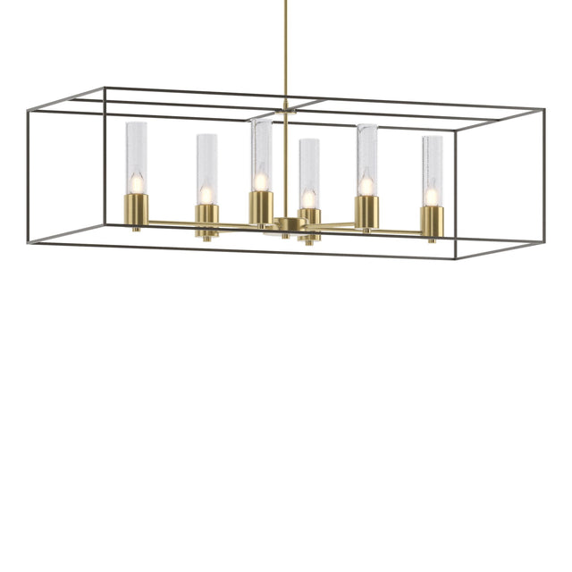 Hubbardton Forge 2018 Modern Brass Dark Smoke Seeded Clear Glass (II) Multi Portico Pendant