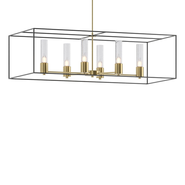 Hubbardton Forge 2018 Modern Brass Black Seeded Clear Glass (II) Multi Portico Pendant