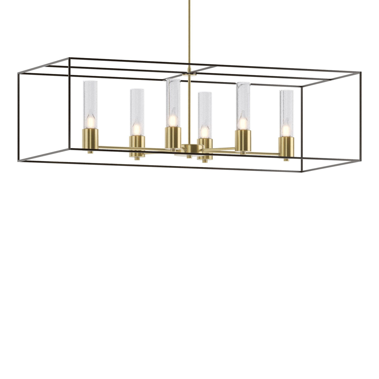 Hubbardton Forge 2018 Modern Brass Oil Rubbed Bronze Seeded Clear Glass (II) Multi Portico Pendant