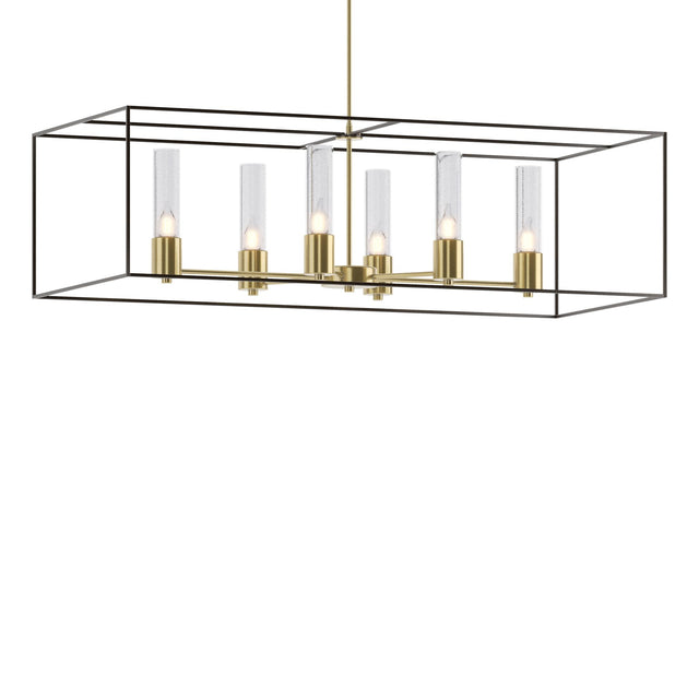 Hubbardton Forge 2018 Modern Brass Oil Rubbed Bronze Seeded Clear Glass (II) Multi Portico Pendant