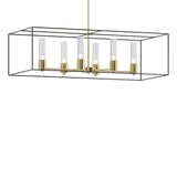 Hubbardton Forge 2018 Modern Brass Natural Iron Seeded Clear Glass (II) Multi Portico Pendant