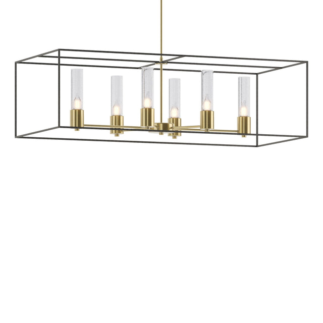 Hubbardton Forge 2018 Modern Brass Natural Iron Seeded Clear Glass (II) Multi Portico Pendant