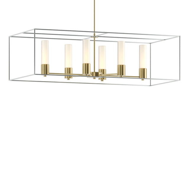 Hubbardton Forge 2018 Modern Brass Vintage Platinum Opal Glass (GG) Multi Portico Pendant